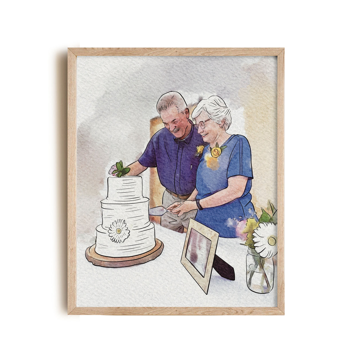 Custom portrait painting, Wedding Watercolor Painting - My Happy World