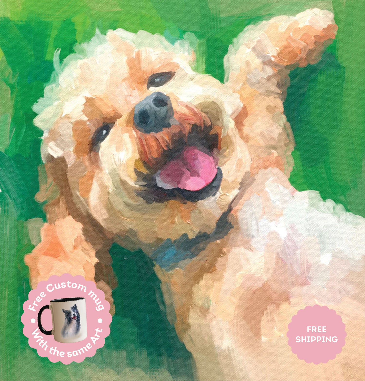 Custom Dog Portrait Oil Painting