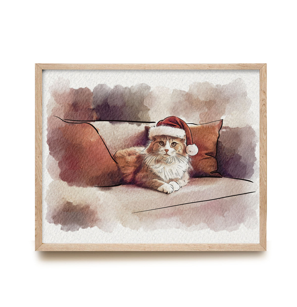 Watercolor Cat Paintings, Pet portrait painting from photo - My Happy World