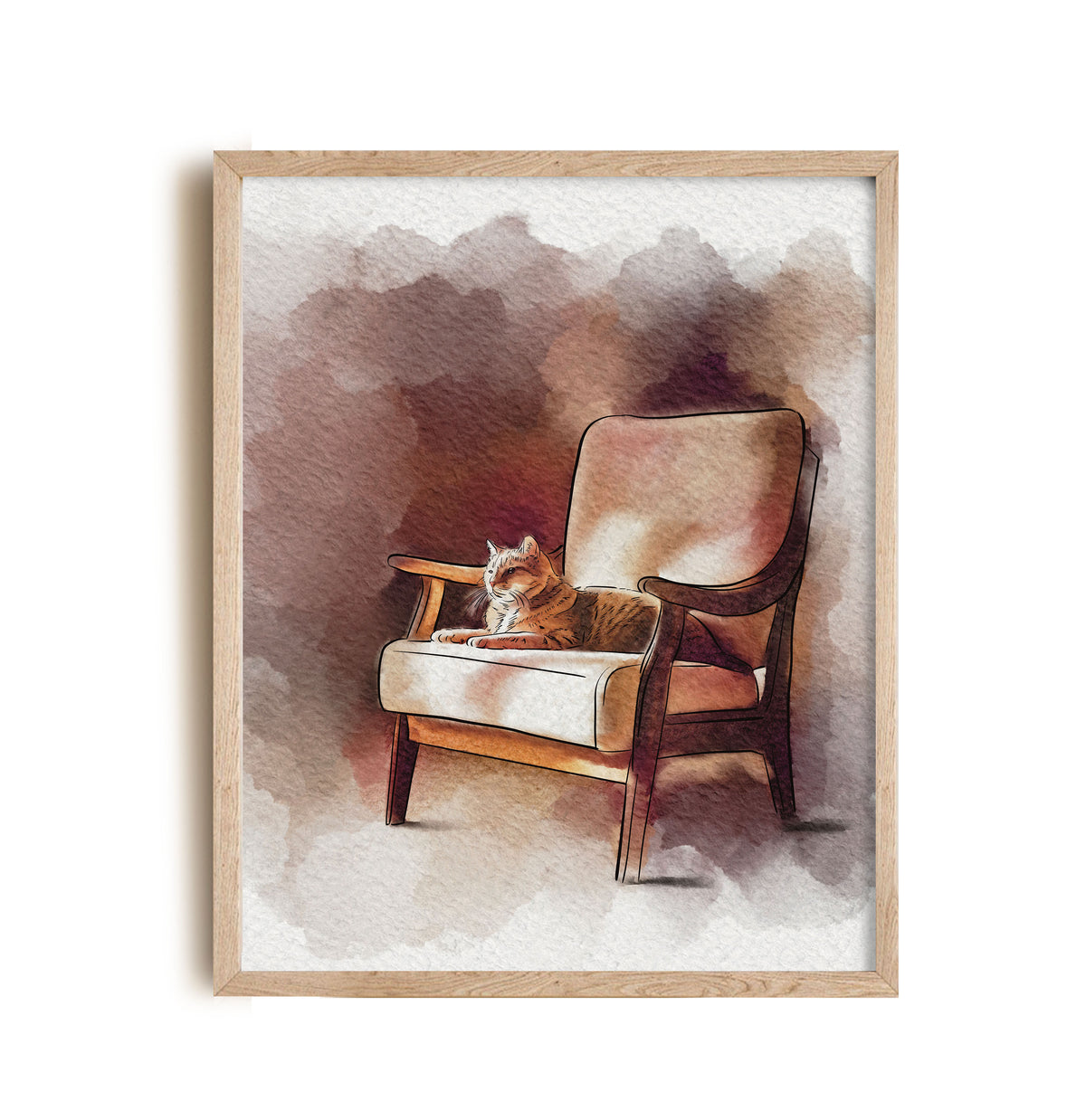 Watercolor Cat Paintings, Pet portrait painting from photo - My Happy World