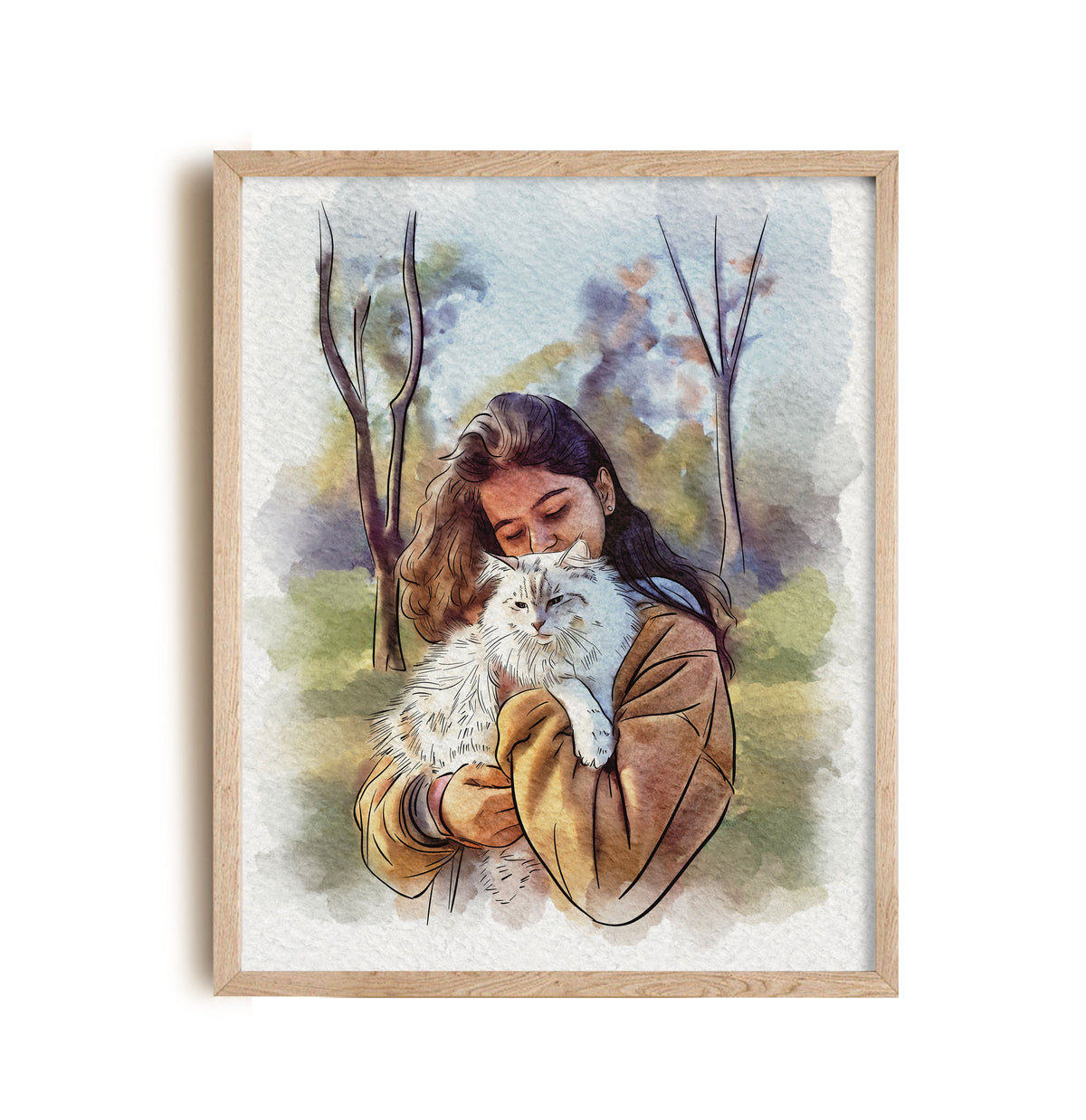 Watercolor Cat Paintings, Pet portrait painting from photo - My Happy World
