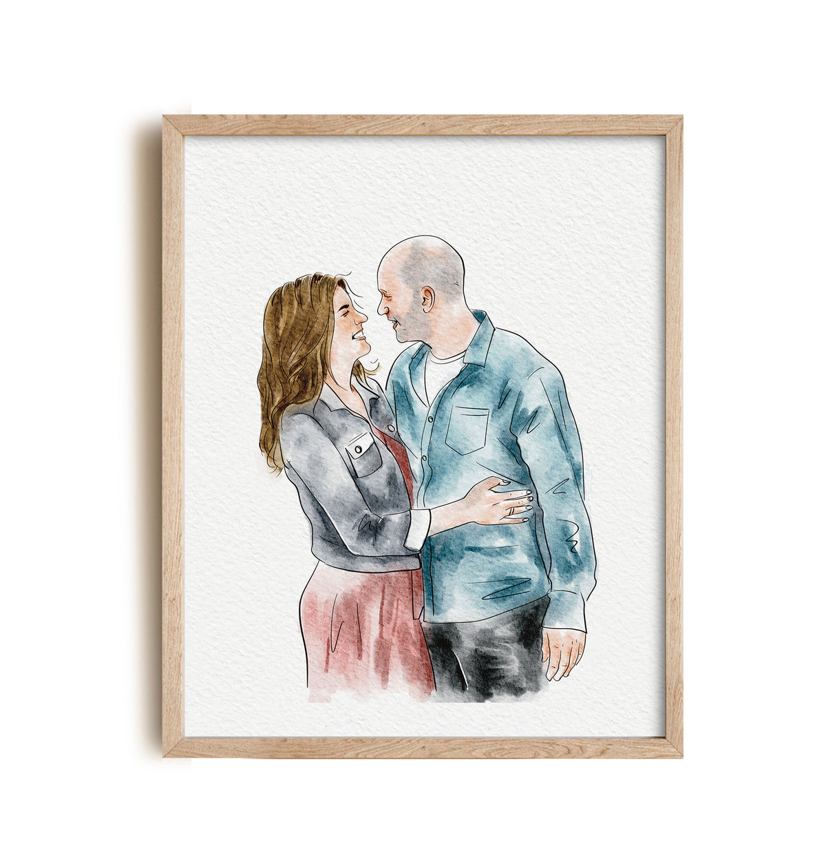 Couple portrait painting from photo - My Happy World