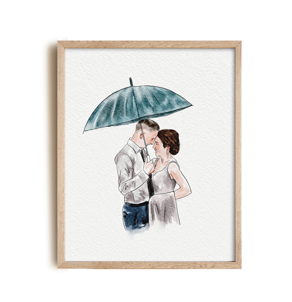 Couple portrait painting from photo, Anniversary Painting - My Happy World