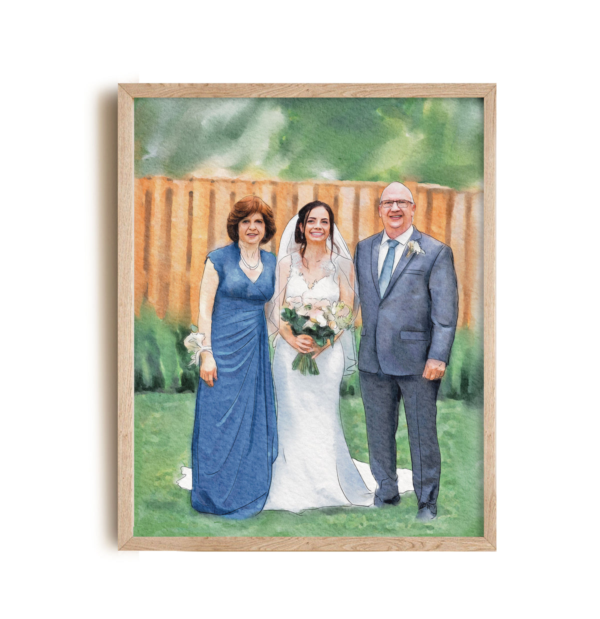 Custom painting, Anniversary Wedding Watercolor Painting - My Happy World