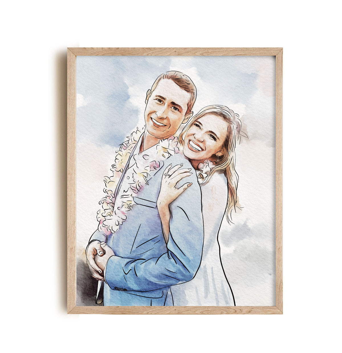 Custom painting, Wedding Watercolor Painting - My Happy World
