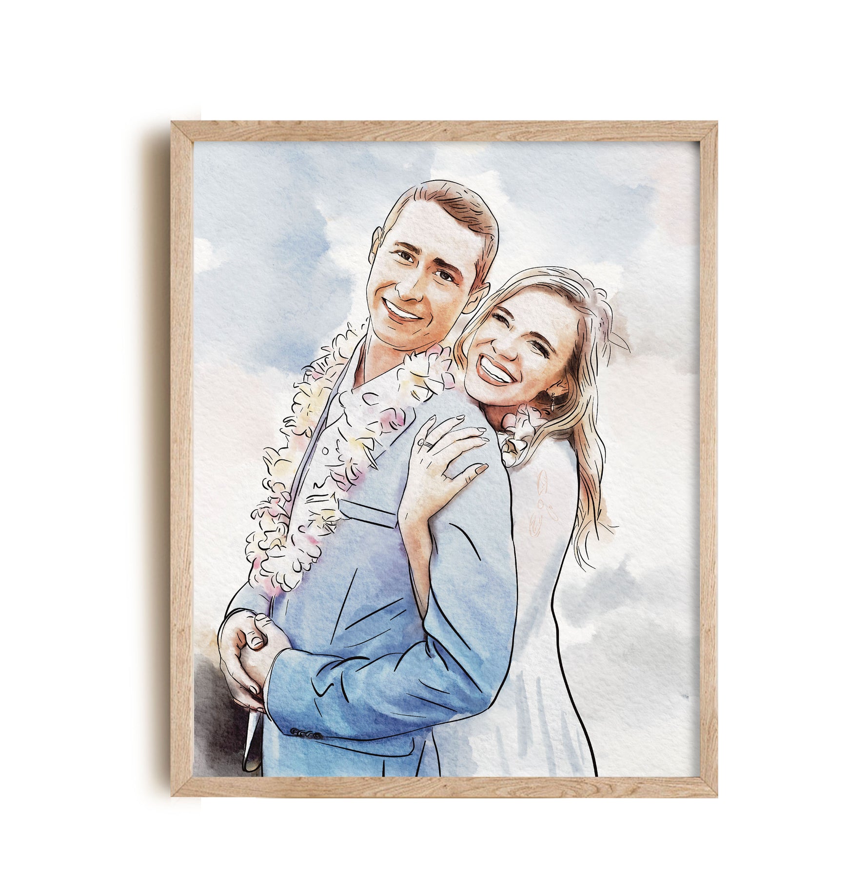 Custom painting, Wedding Watercolor Painting - My Happy World
