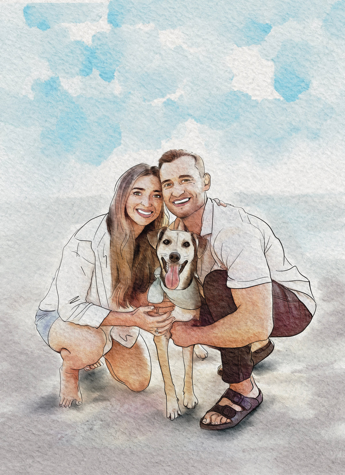Custom Watercolor Pet Portrait Painting - My Happy World