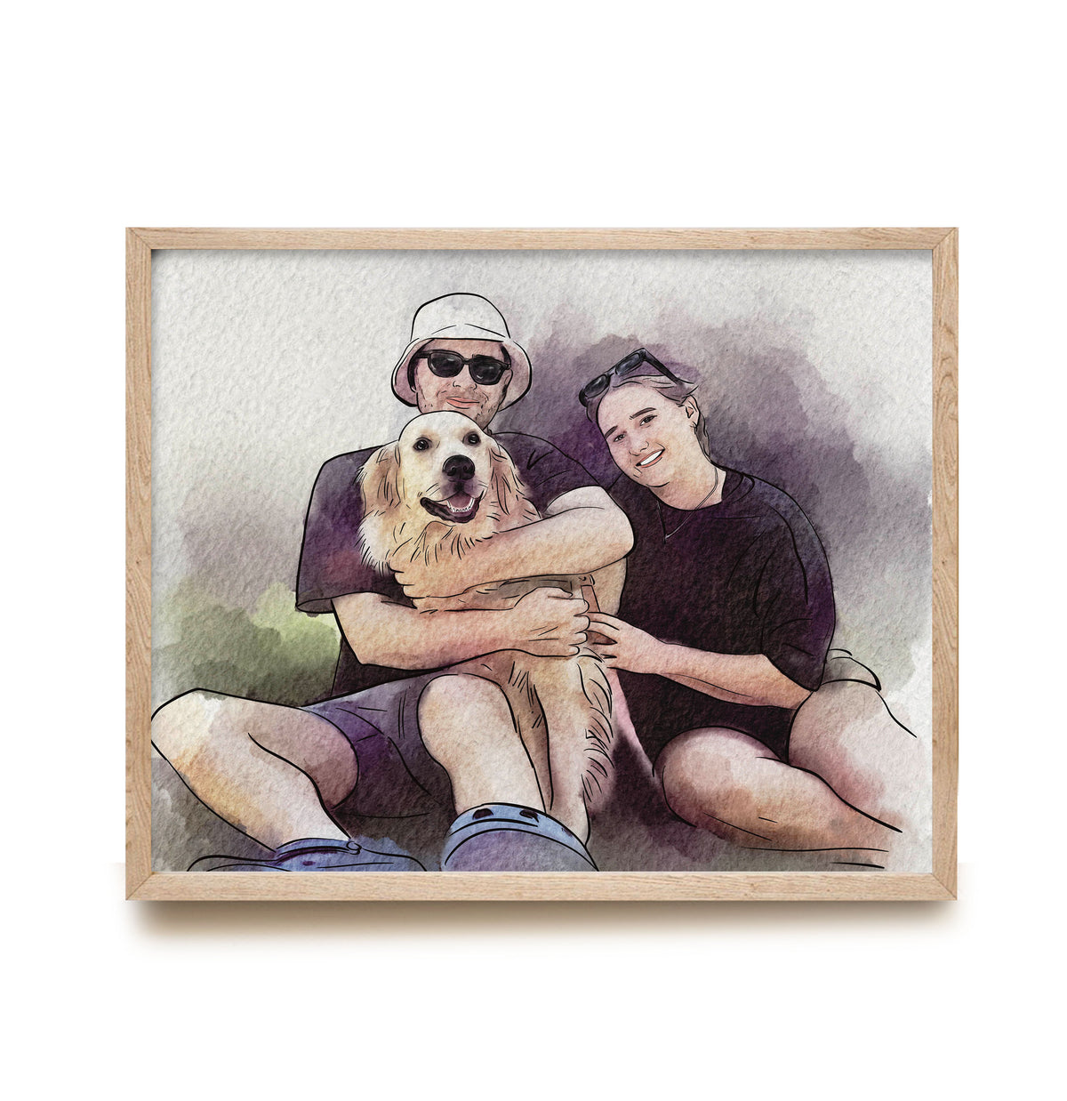 Pet Memorial Painting, Pet portrait painting from photo- My Happy World
