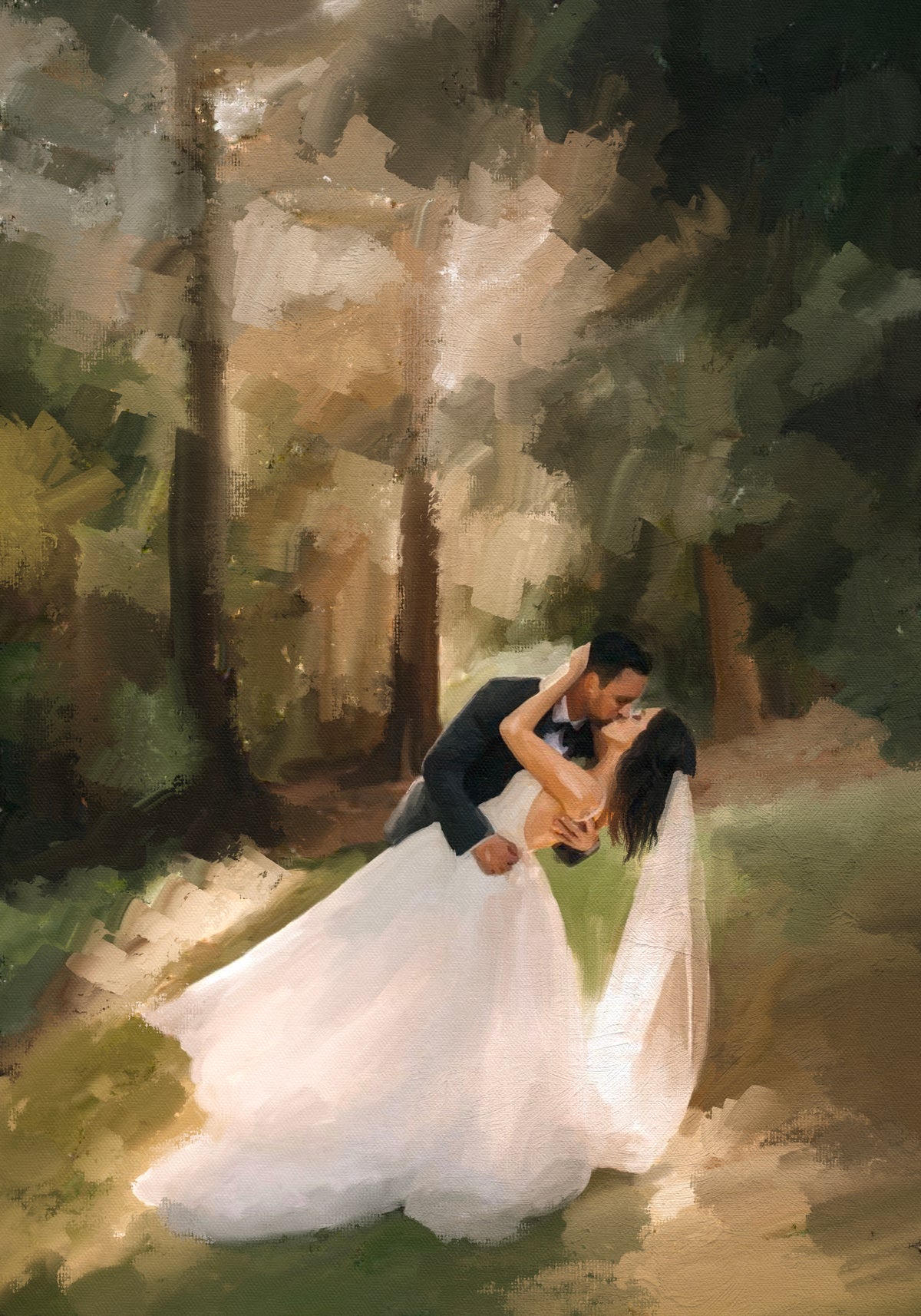 Custom Wedding Oil Painting | Turn Wedding Photo Into Painting - My Happy World