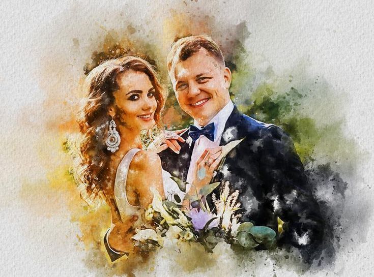 Watercolor Wedding Painting