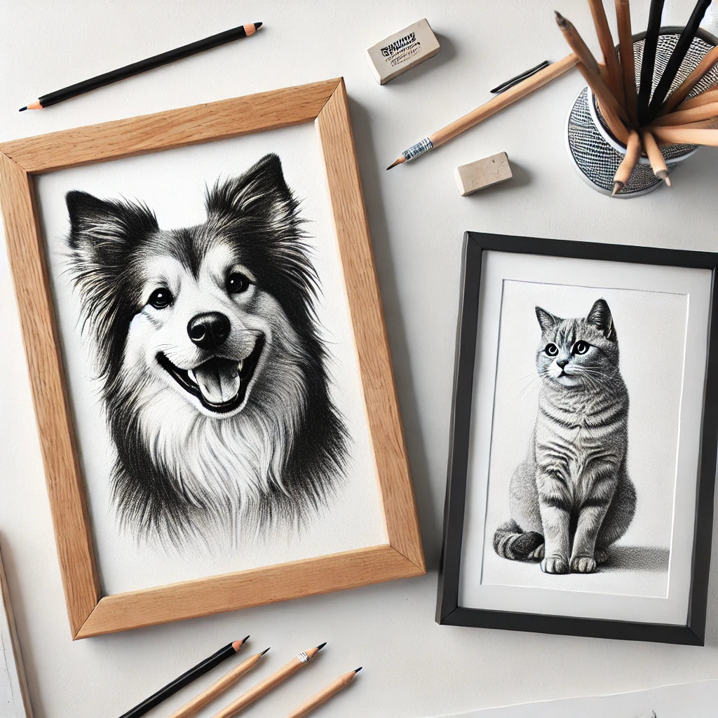 Custom Dog Drawing - Pencil Dog Portraits