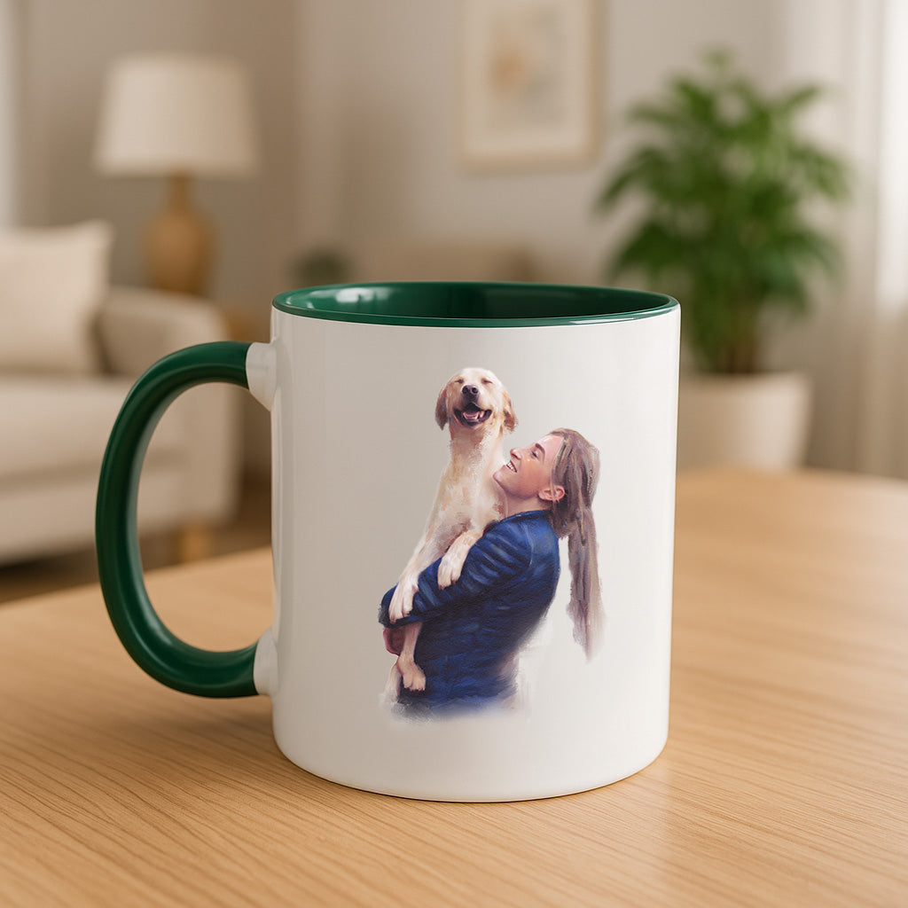 Custom Ceramic Mug with Color Inside - My Happy World
