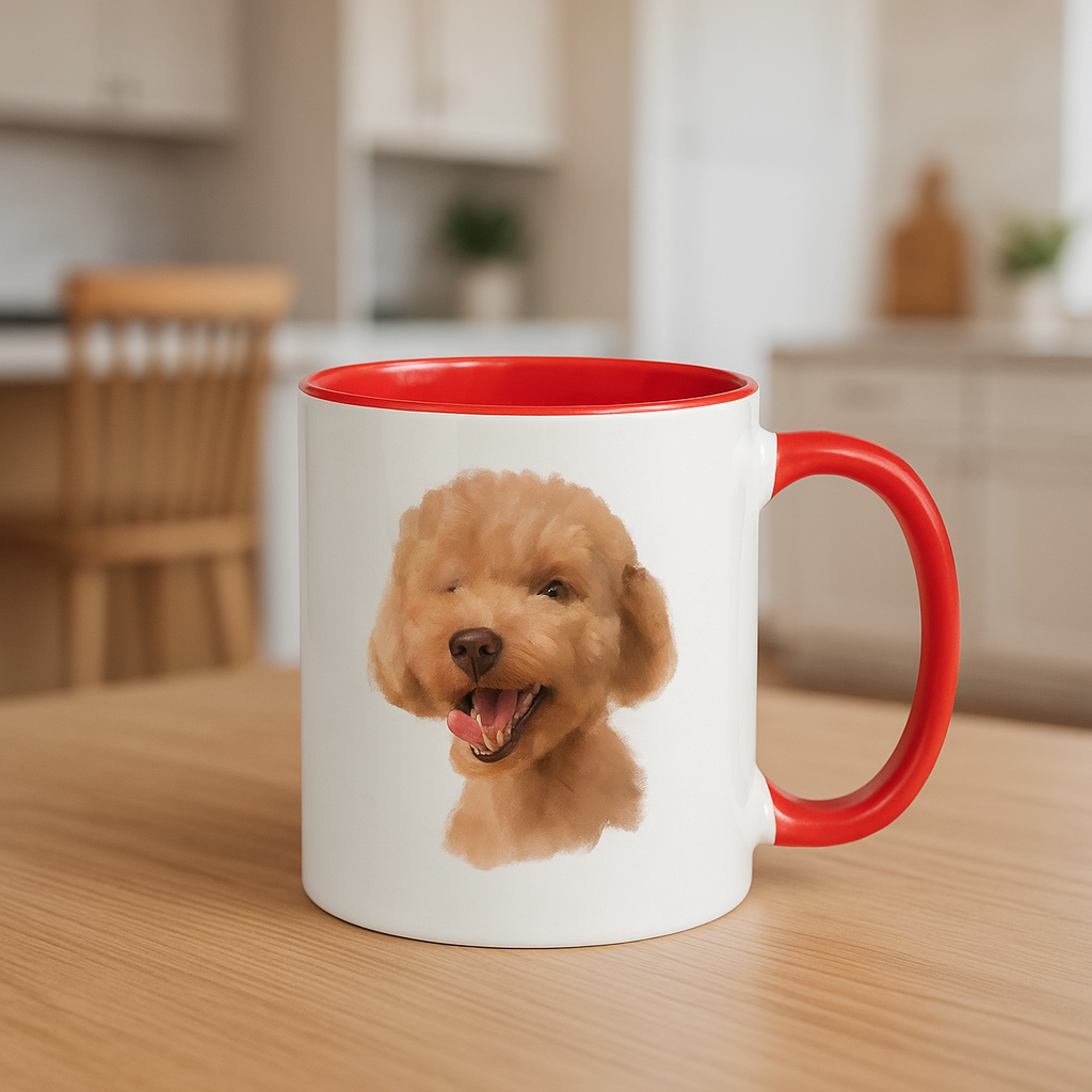Custom Ceramic Mug with Color Inside - My Happy World