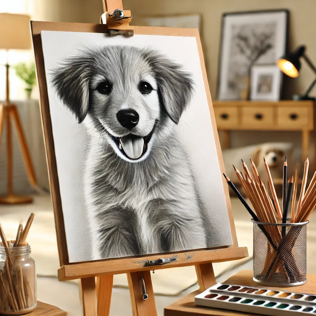 Custom Dog Drawing - Pencil Dog Portraits